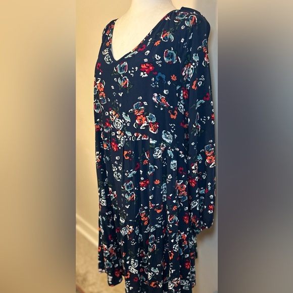 Dip Floral V Neck Tiered Peasant Sleeve Dress With Slip - Picture 2 of 6